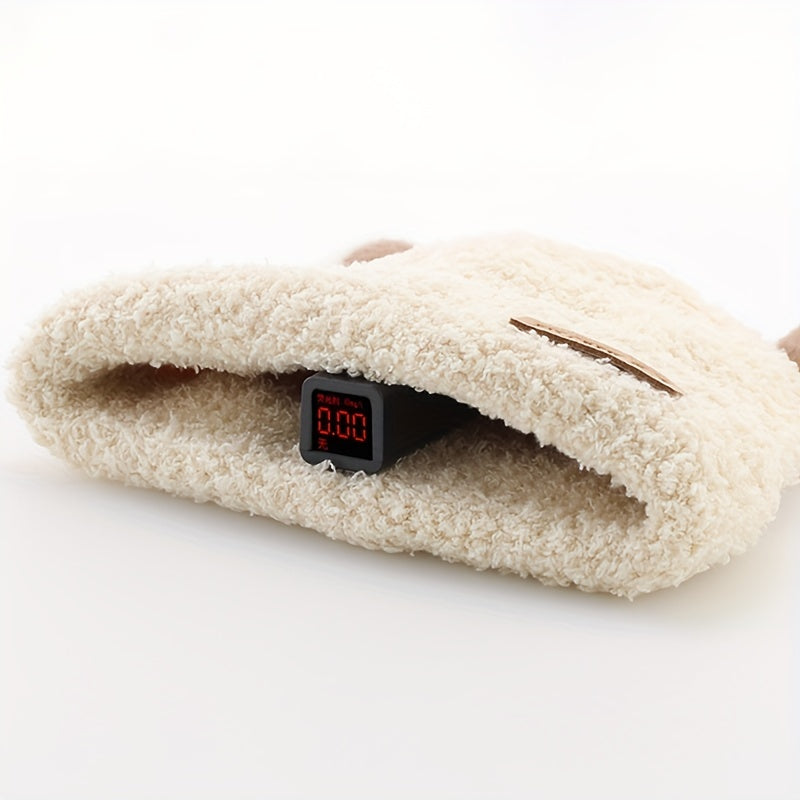 1 gorro de tricô com orelhas de urso de pelúcia para bebê, gorros de tricô infantis para outono e inverno.