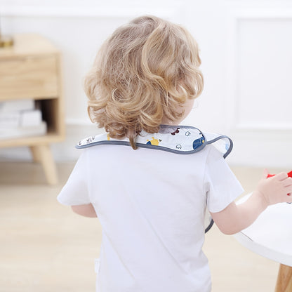 Babador impermeável para bebês e crianças pequenas, com bolso coletor de migalhas, ajuste com botões de pressão, lavável, para meninos e meninas (1 unidade).