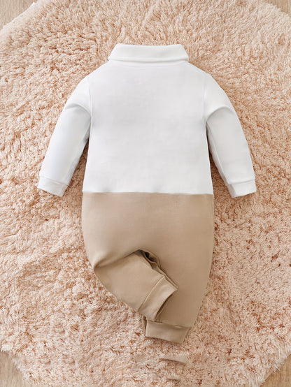 Body infantil de algodão com gravata borboleta, estilo cavalheiro, confortável e de manga comprida, ideal para bebês meninos usarem dentro e fora de casa.