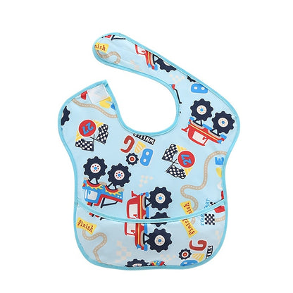 Babador impermeável para bebês e crianças pequenas, com bolso coletor de migalhas, ajuste com botões de pressão, lavável, para meninos e meninas (1 unidade).