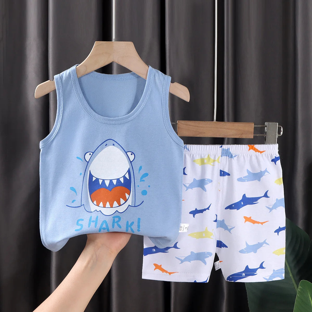 Conjunto de 2 peças de roupa infantil: camiseta regata e shorts de algodão para o verão, ideal para meninos e meninas. Roupa infantil sem mangas para bebês.