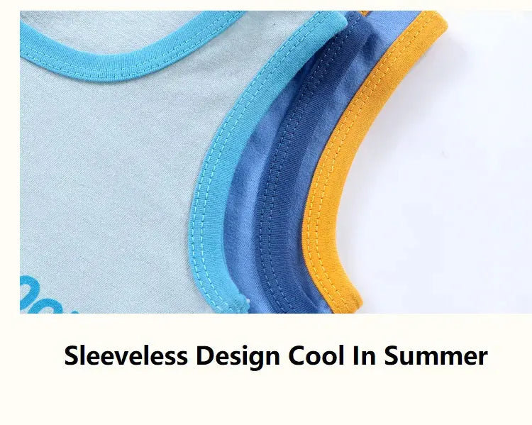 Conjunto de 2 peças de roupa infantil: camiseta regata e shorts de algodão para o verão, ideal para meninos e meninas. Roupa infantil sem mangas para bebês.