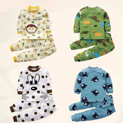 Conjuntos pijama infantil, roupas para meninos e meninas, algodão, roupas de outono e inverno