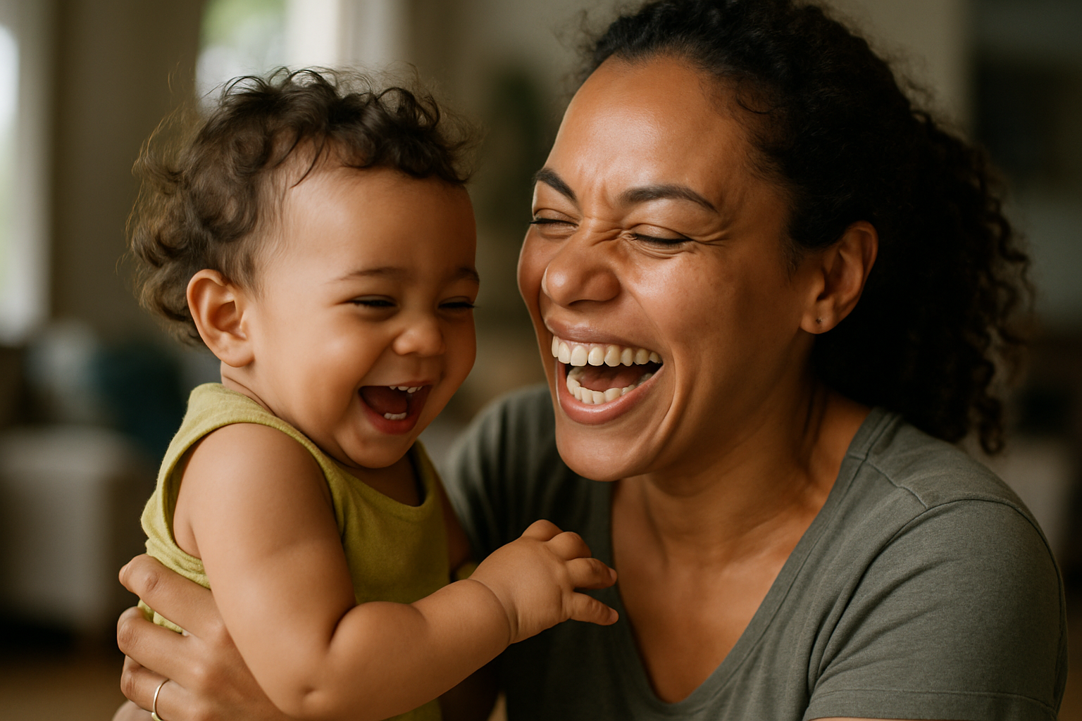Mãe brincando com filho
